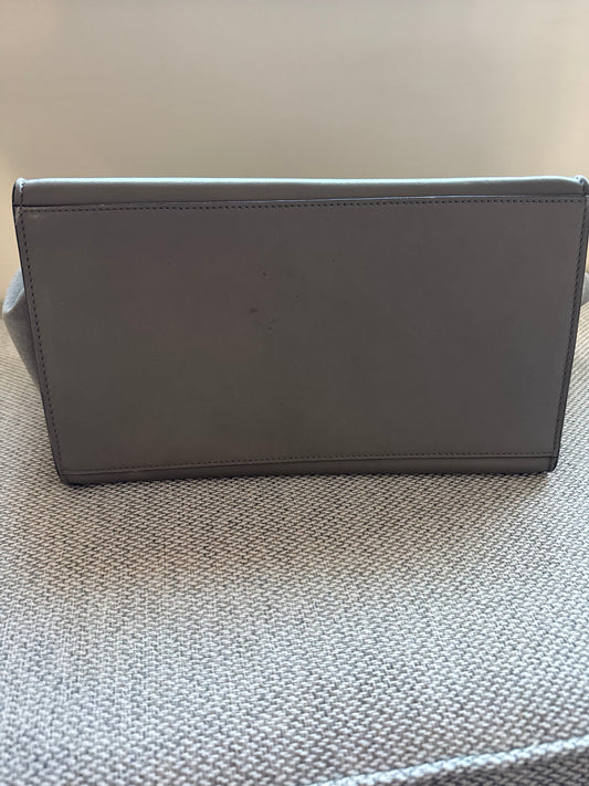 Celine Two Tone Grey croc embossed leather and suede medium trapeze top handle