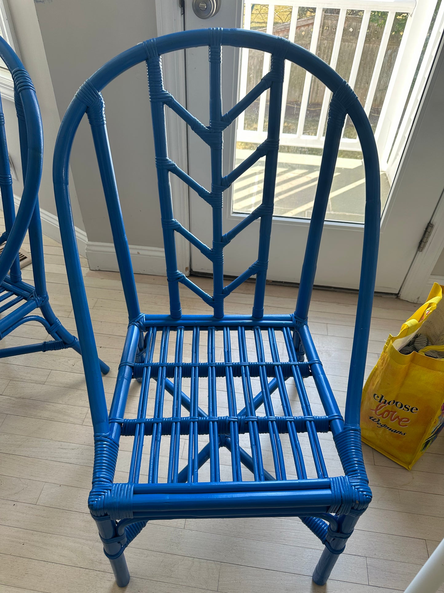 Set of 2 McGuire chairs (Schumacher cushions)