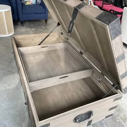 Restoration Hardware Wooden Trunk Coffee Table