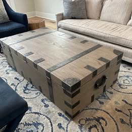 Restoration Hardware Wooden Trunk Coffee Table